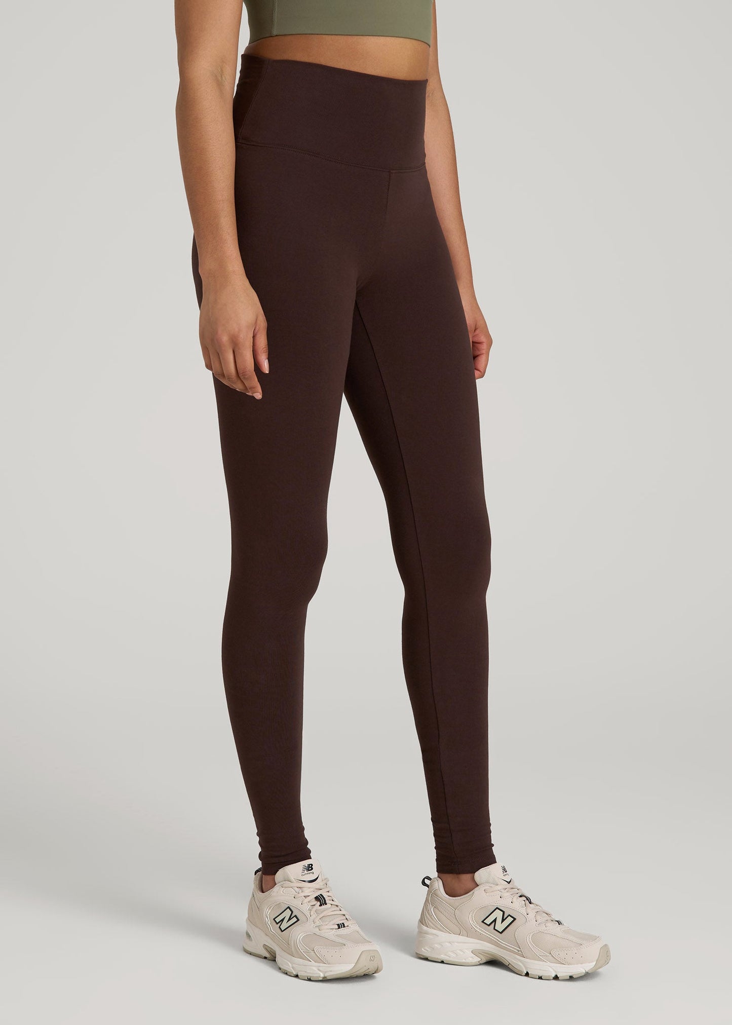 American Tall Women Cotton Leggings for Tall Women in Espresso