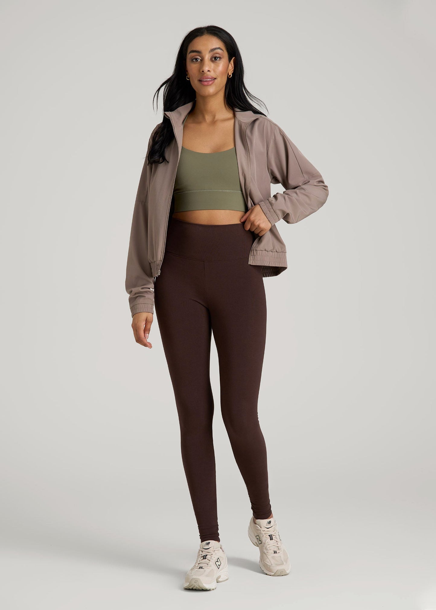American Tall Women Cotton Leggings for Tall Women in Espresso