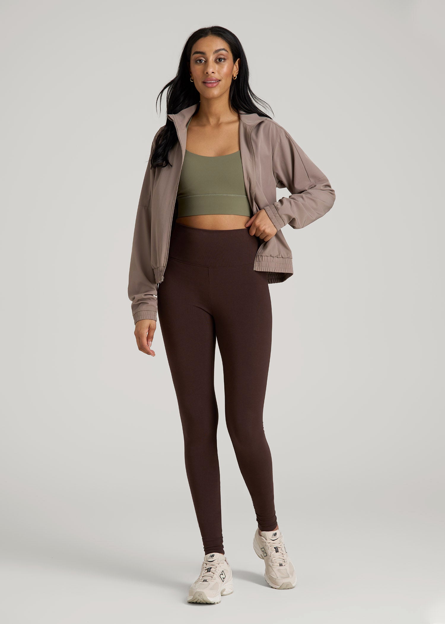 American Tall Women Cotton Leggings for Tall Women in Espresso