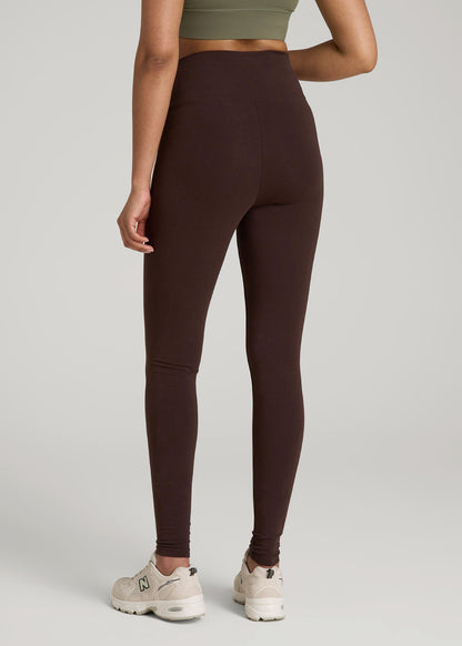 American Tall Women Cotton Leggings for Tall Women in Espresso