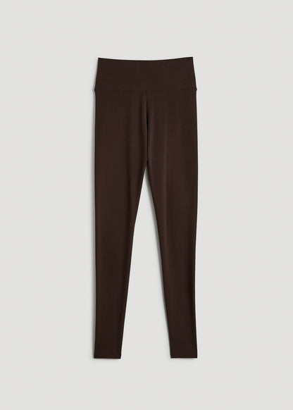 American Tall Women Cotton Leggings for Tall Women in Espresso