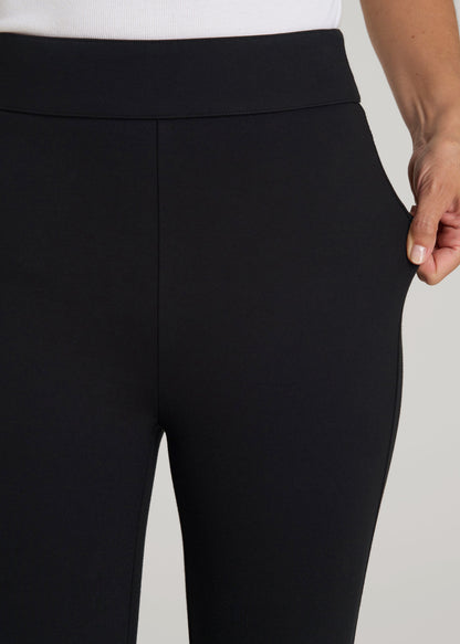 American Tall Women Soft Flex Ponte Stirrup Pants  for Tall Women in Black