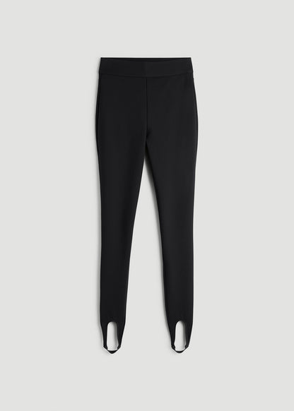 American Tall Women Soft Flex Ponte Stirrup Pants  for Tall Women in Black