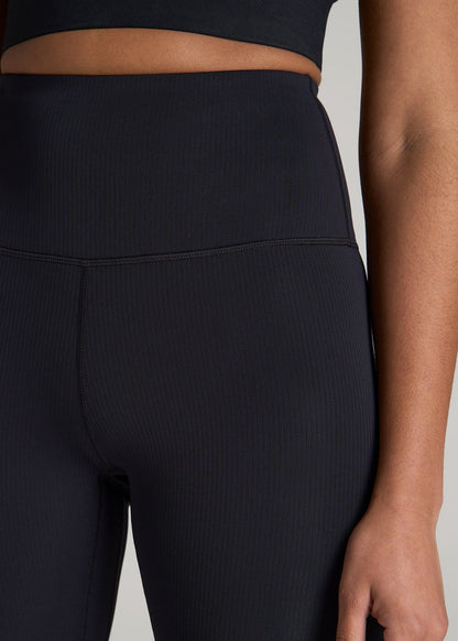 American Tall Women|Men Balance High-Rise Leggings for Tall Women in Ribbed Black