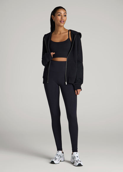 American Tall Women|Men Balance High-Rise Leggings for Tall Women in Ribbed Black