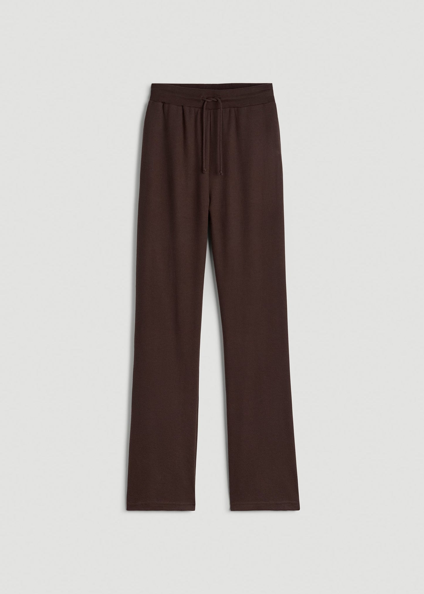 American Tall Women Open-Bottom Waffle Lounge Pants for Tall Women in Espresso