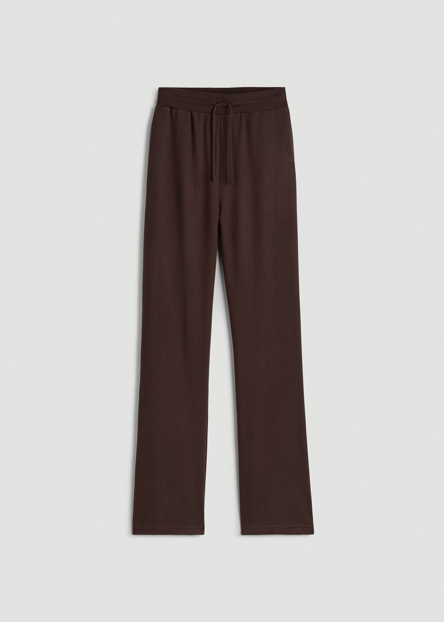 American Tall Women Open-Bottom Waffle Lounge Pants for Tall Women in Espresso