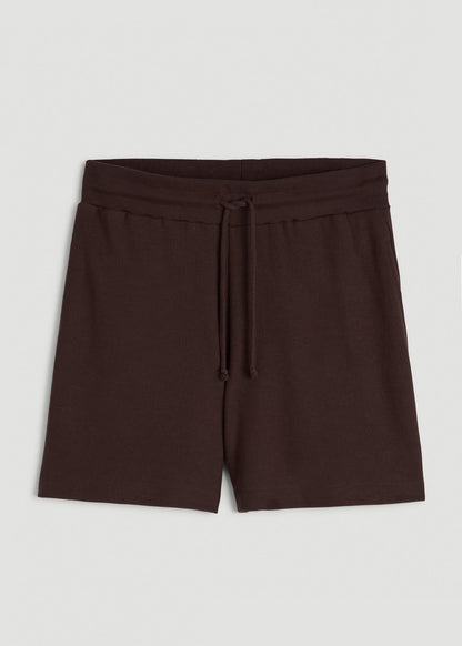 American Tall Women Waffle Sleep Shorts for Tall Women in Espresso