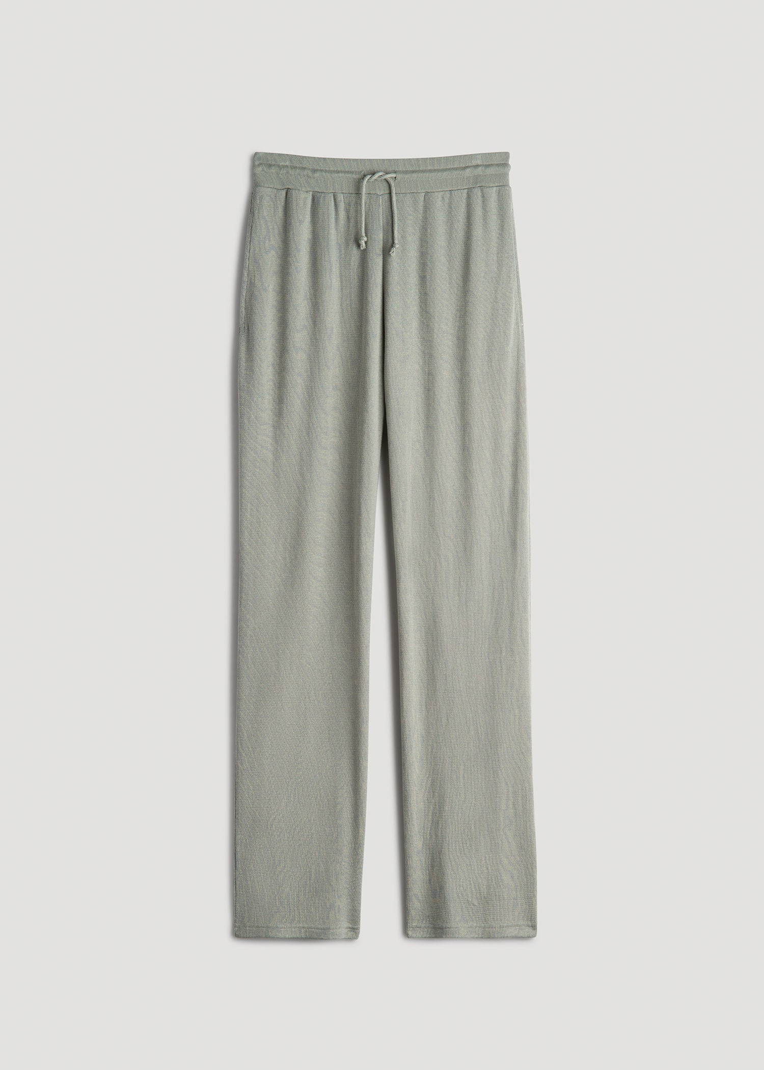 American Tall Women Open-Bottom Waffle Lounge Pants for Tall Women in Seagrass