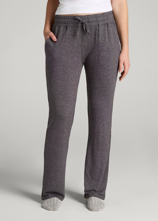 American Tall Women Open-Bottom Cozy PJ Lounge Pants for Tall Women in Charcoal Mix