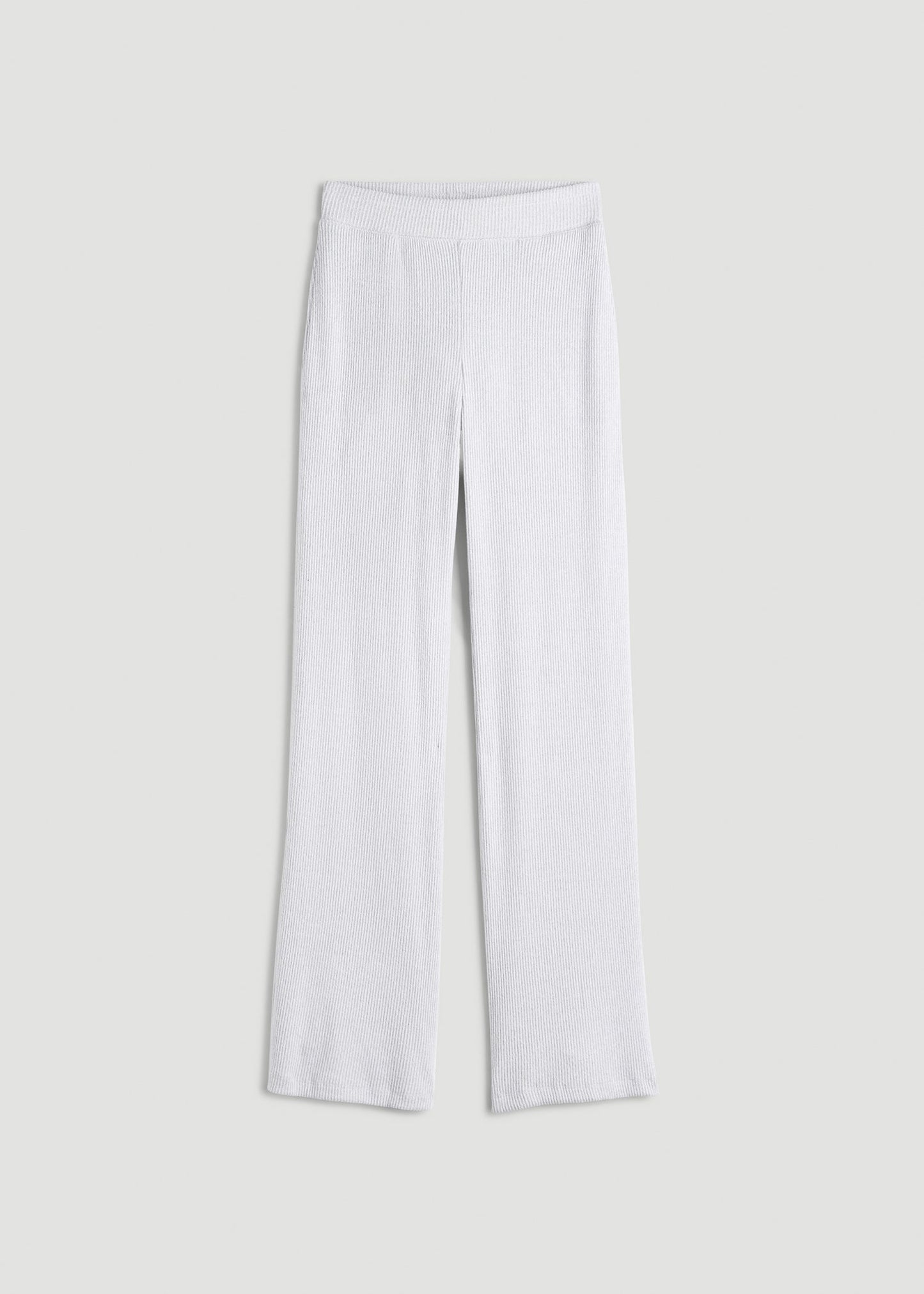 American Tall Women Women's Ribbed Flare Lounge Pants for Tall Women in Fog Grey Mix