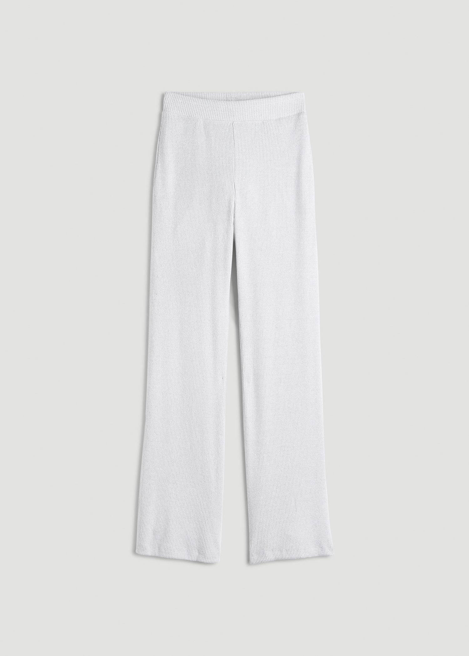 American Tall Women Women's Ribbed Flare Lounge Pants for Tall Women in Fog Grey Mix