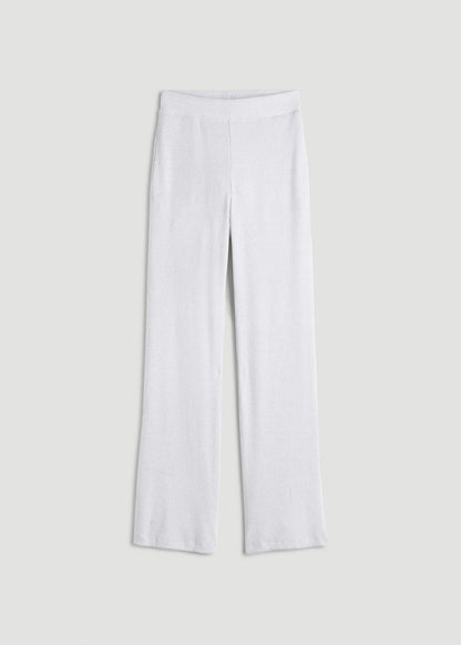 American Tall Women Women's Ribbed Flare Lounge Pants for Tall Women in Fog Grey Mix