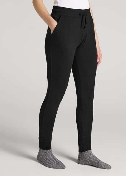 American Tall Women Cozy Lounge Joggers for Tall Women in Black