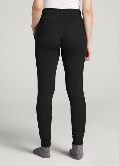 American Tall Women Cozy Lounge Joggers for Tall Women in Black