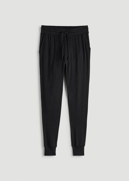 American Tall Women Cozy Lounge Joggers for Tall Women in Black