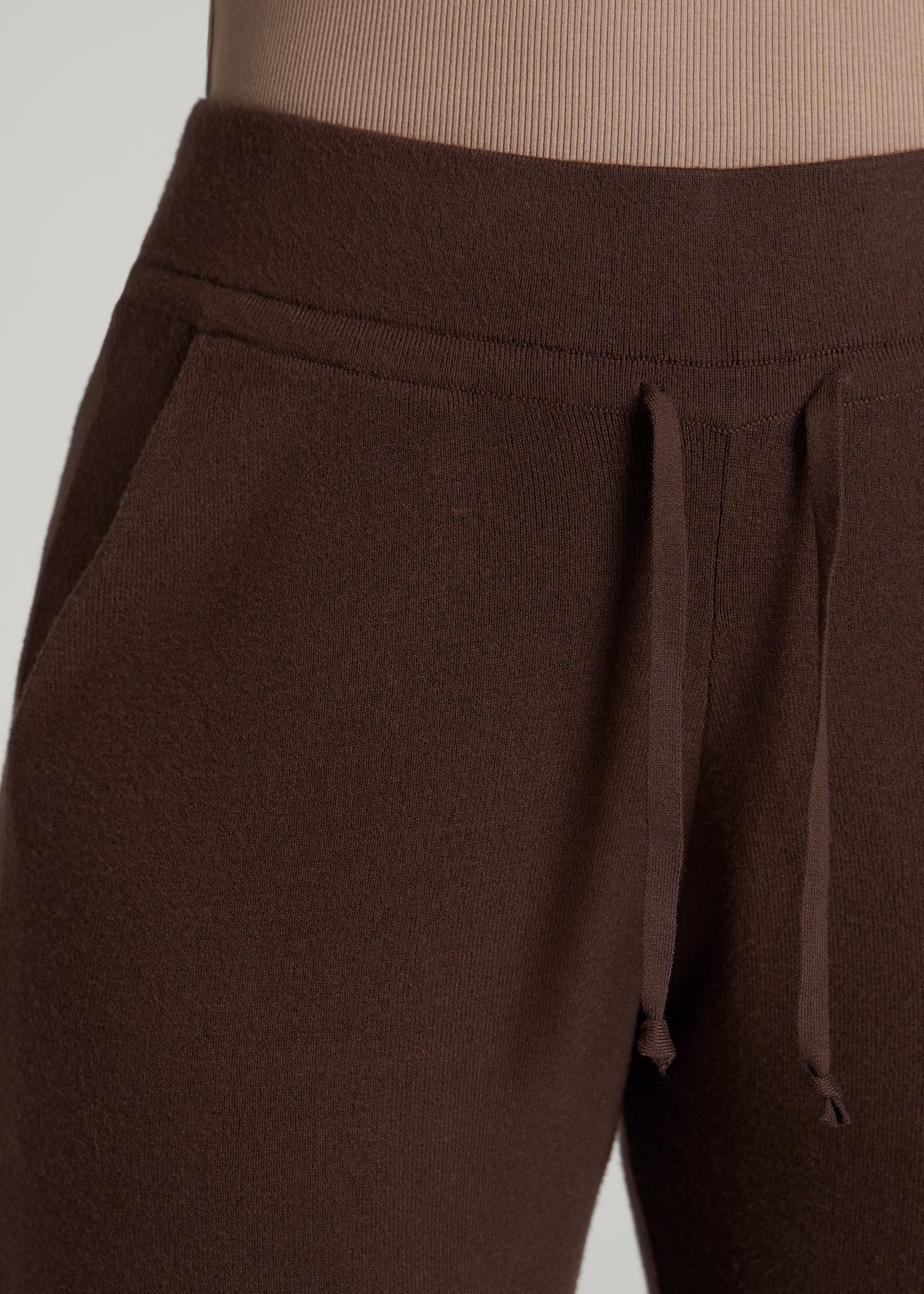 American Tall Women Knit Lounge Joggers for Tall Women in Chocolate