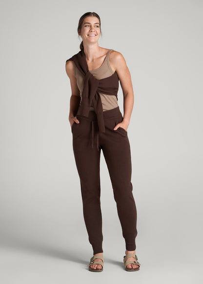 American Tall Women Knit Lounge Joggers for Tall Women in Chocolate