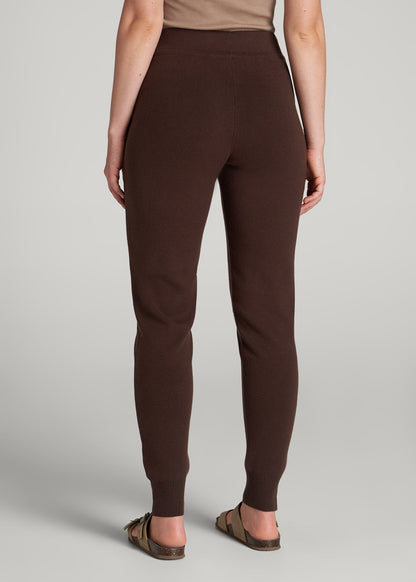 American Tall Women Knit Lounge Joggers for Tall Women in Chocolate
