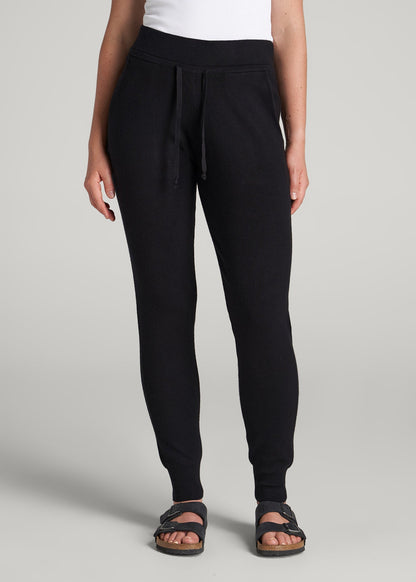 American Tall Women Knit Lounge Joggers for Tall Women in Black