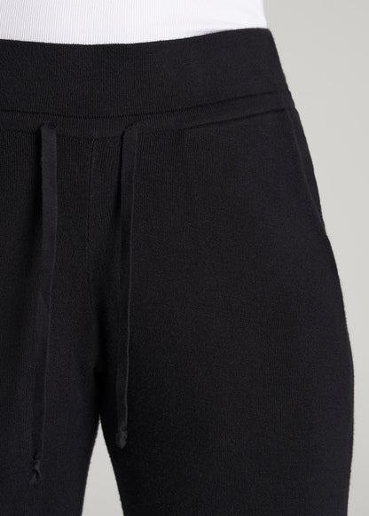 American Tall Women Knit Lounge Joggers for Tall Women in Black