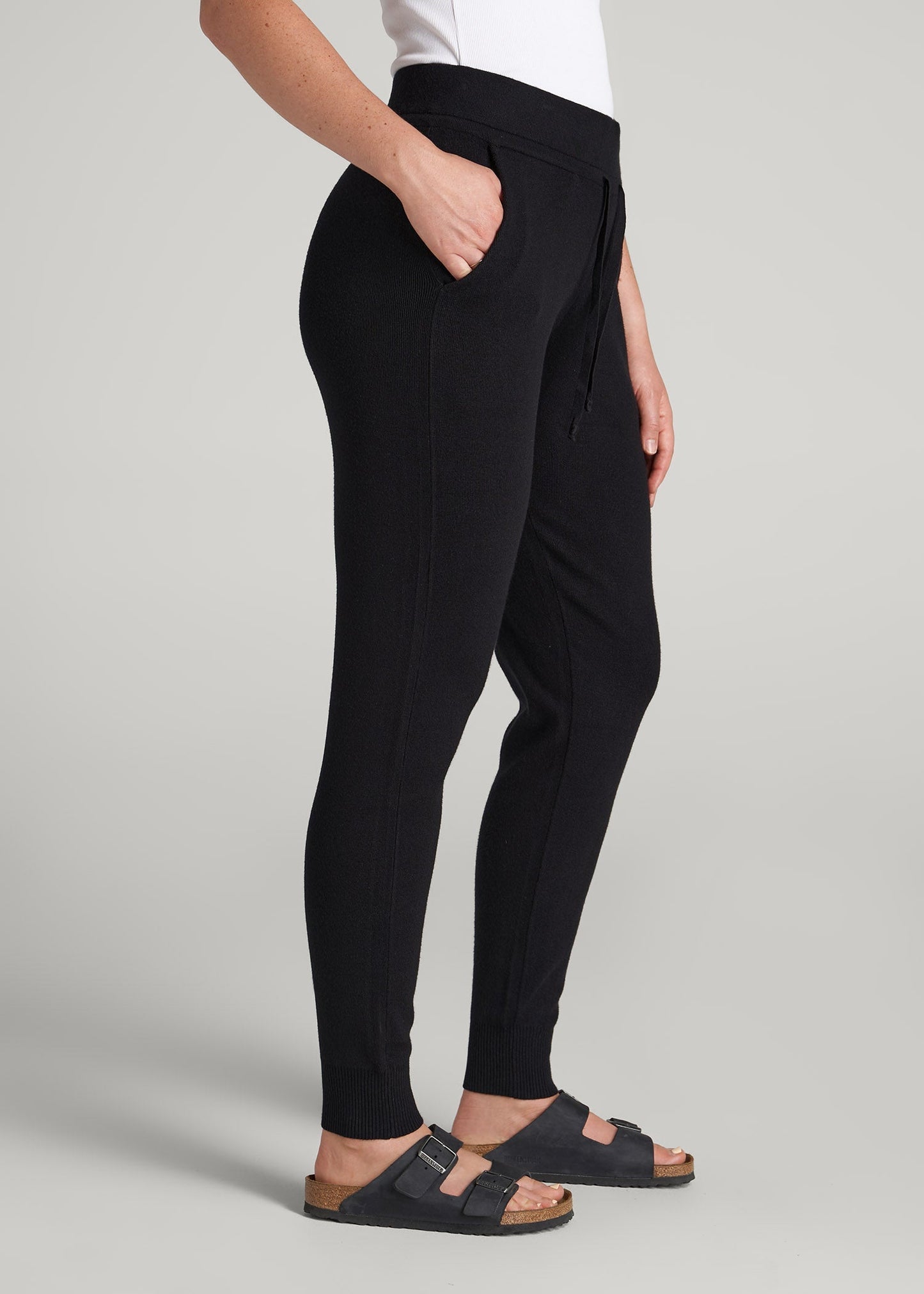 American Tall Women Knit Lounge Joggers for Tall Women in Black
