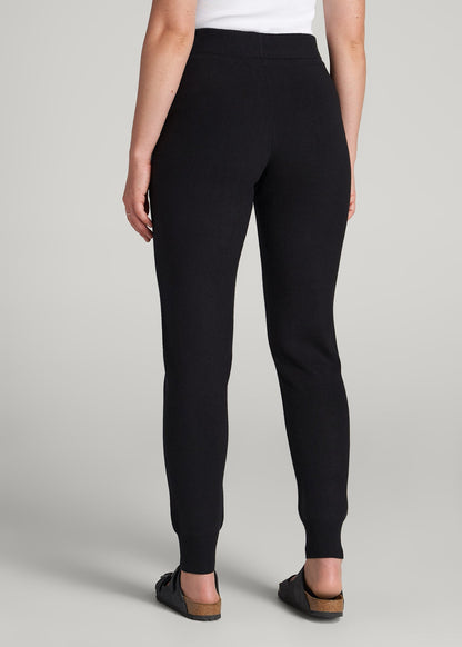 American Tall Women Knit Lounge Joggers for Tall Women in Black
