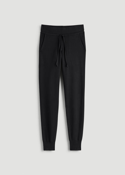 American Tall Women Knit Lounge Joggers for Tall Women in Black