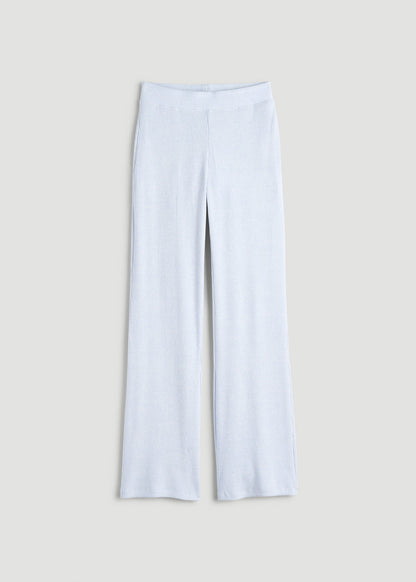 American Tall Women Women's Ribbed Flare Lounge Pants for Tall Women in Bluebird Mix
