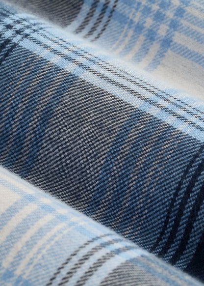 American Tall Women Tie Waist Flannel Pajama Pants for Tall Women in Blue and White Plaid