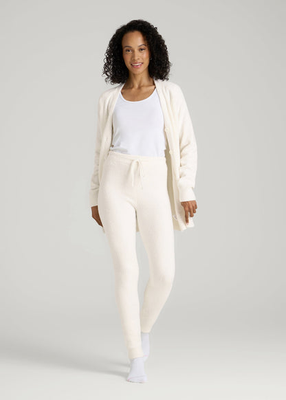 American Tall Women|Men Chenille Leggings for Tall Women in White Alyssum