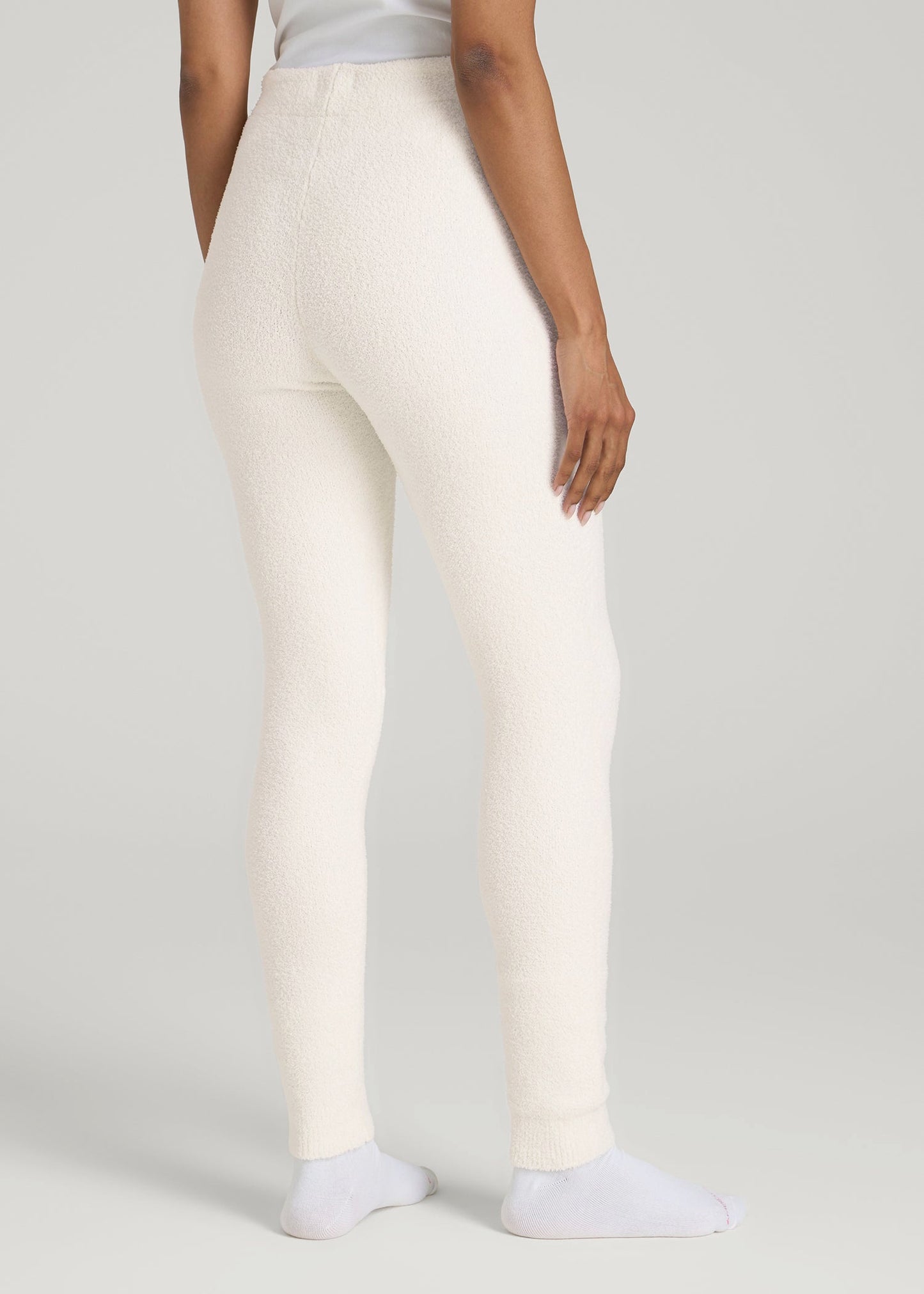 American Tall Women|Men Chenille Leggings for Tall Women in White Alyssum