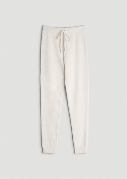 American Tall Women|Men Chenille Leggings for Tall Women in White Alyssum