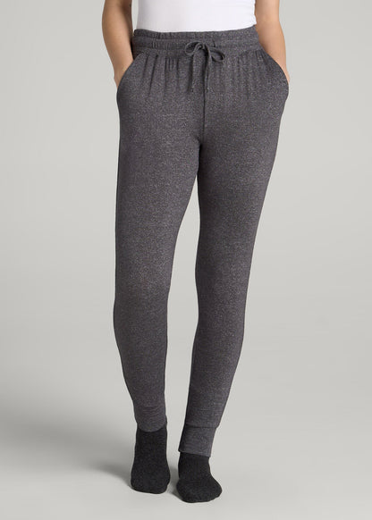 American Tall Women Cozy Lounge Joggers for Tall Women in Charcoal Mix