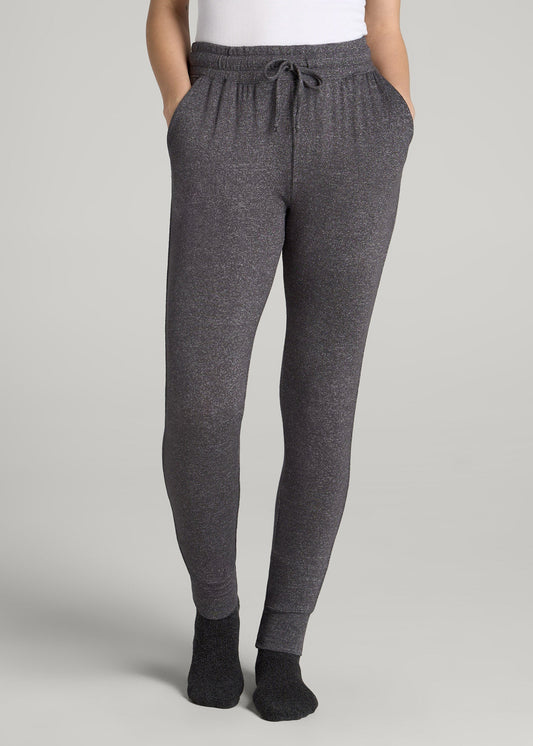 American Tall Women Cozy Lounge Joggers for Tall Women in Charcoal Mix