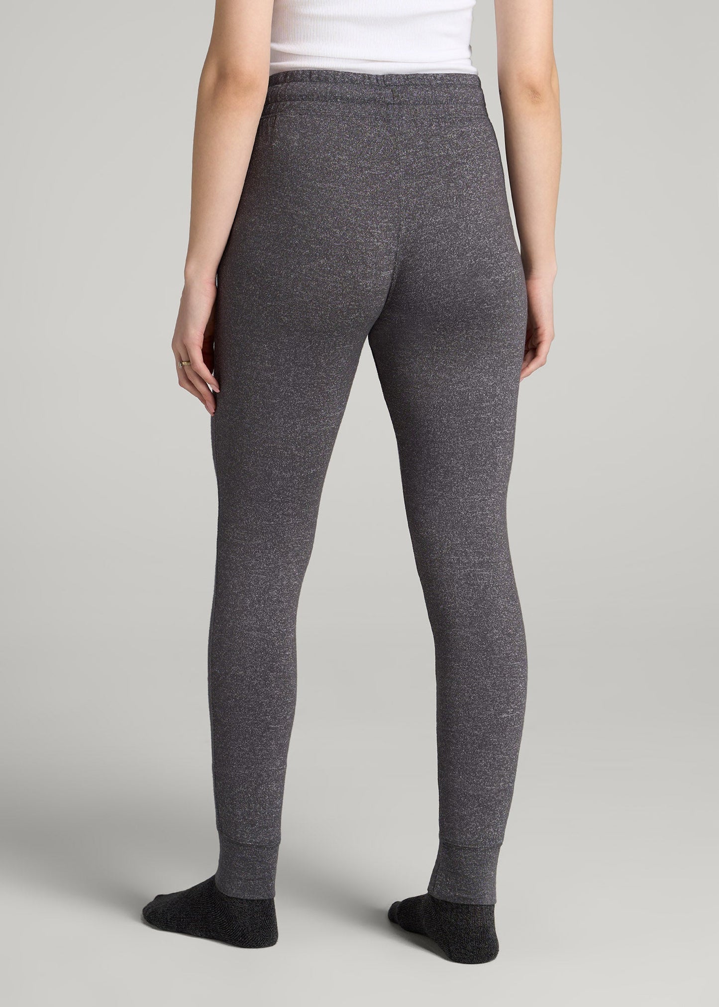 American Tall Women Cozy Lounge Joggers for Tall Women in Charcoal Mix