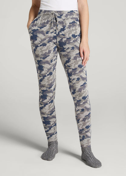 American Tall Women Cozy Lounge Joggers for Tall Women in Camo