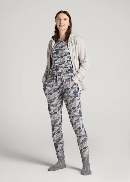 American Tall Women Cozy Lounge Joggers for Tall Women in Camo