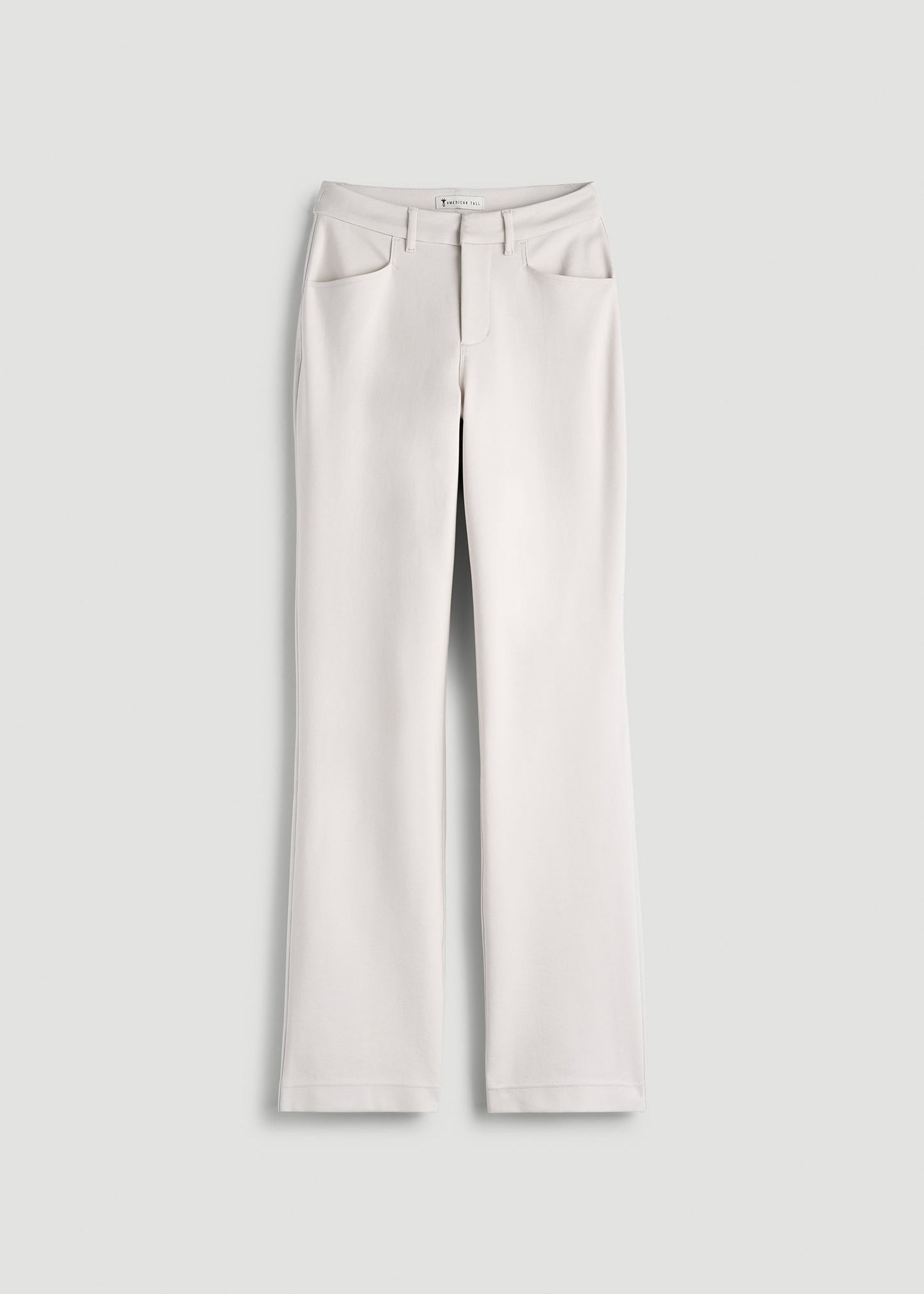 American Tall Women Soft Flex Ponte Straight Leg Pants for Tall Women in White Sand