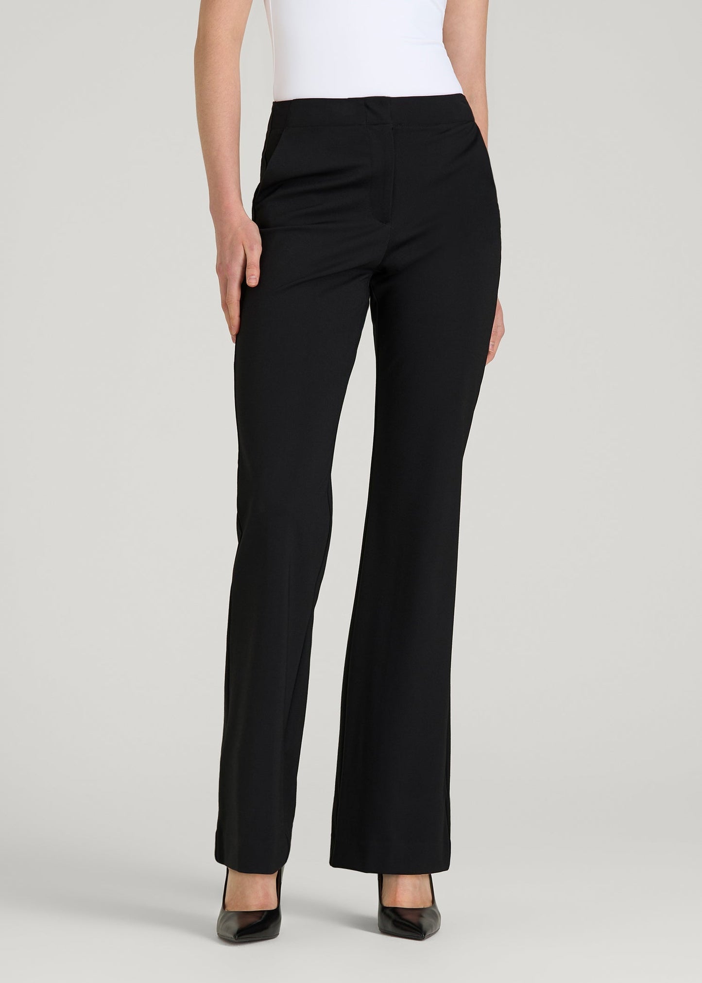 American Tall Women Freedom Flex Flare Dress Pants for Tall Women in Black