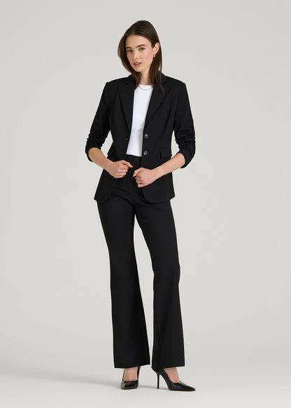 American Tall Women Freedom Flex Flare Dress Pants for Tall Women in Black