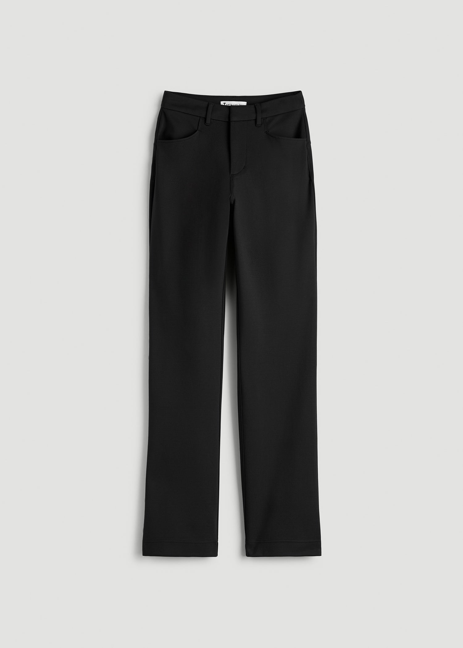 American Tall Women Soft Flex Ponte Straight Leg Pants for Tall Women in Black