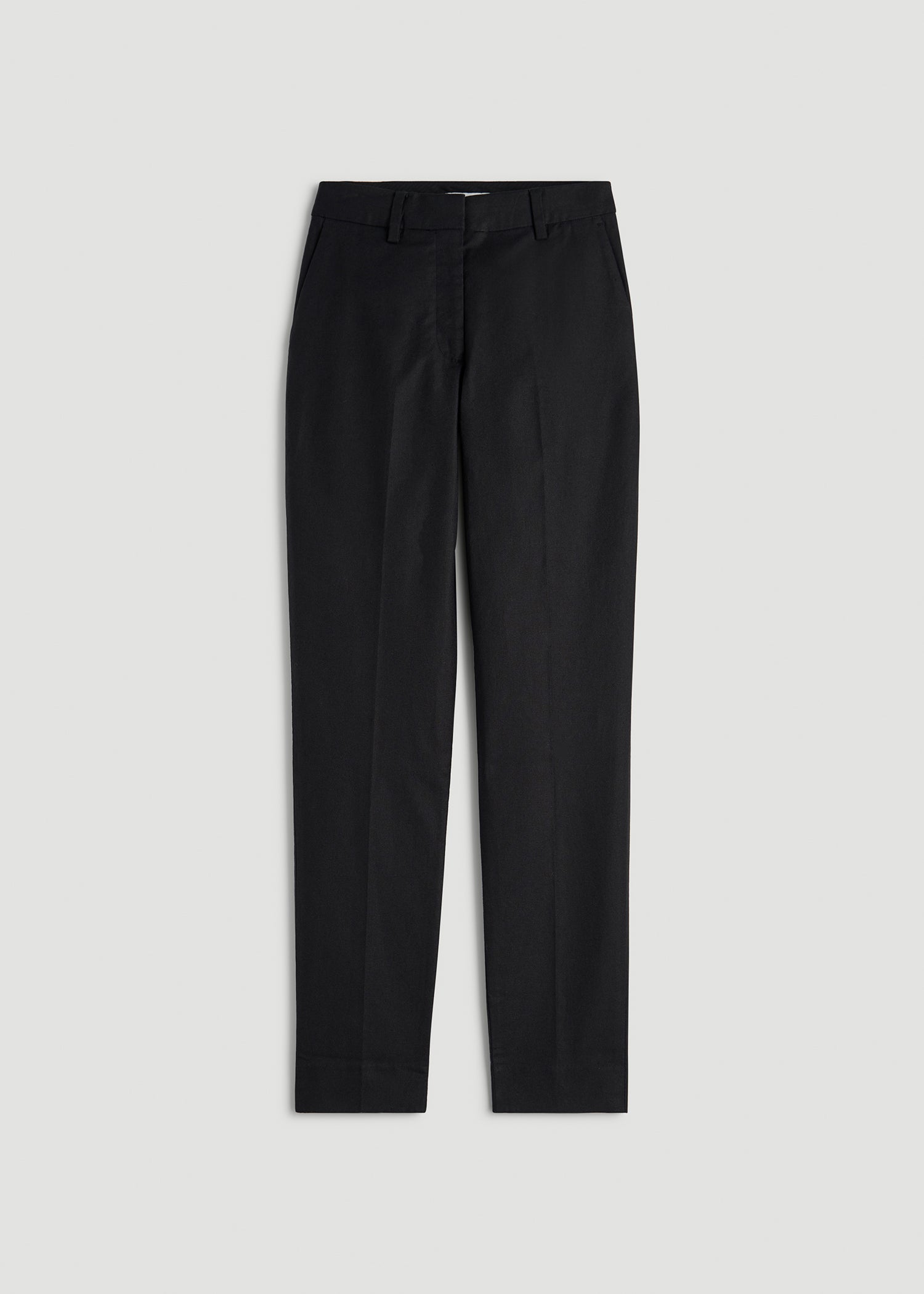 American Tall Women Stretch Linen Blend Dress Pants for Tall Women in Black