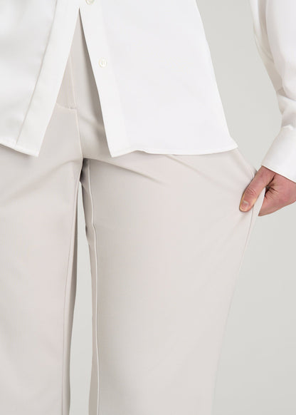 American Tall Women Freedom Flex Straight Leg Dress Pants for Tall Women in White Sand