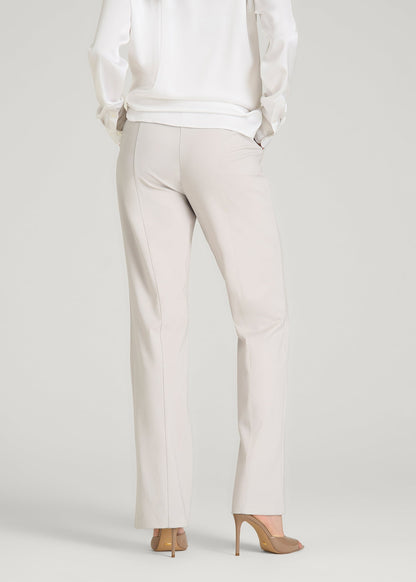 American Tall Women Freedom Flex Straight Leg Dress Pants for Tall Women in White Sand