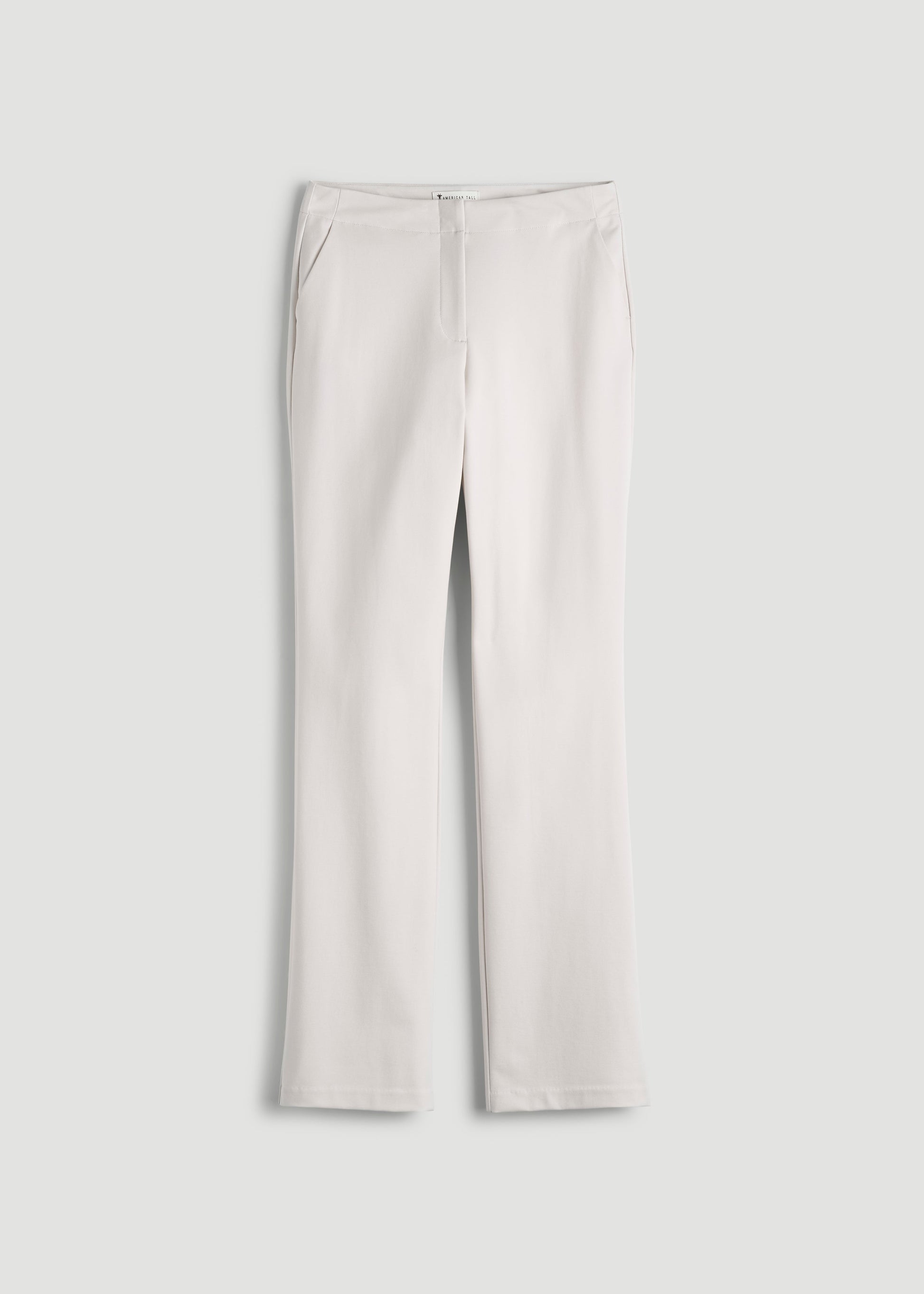 American Tall Women Freedom Flex Straight Leg Dress Pants for Tall Women in White Sand