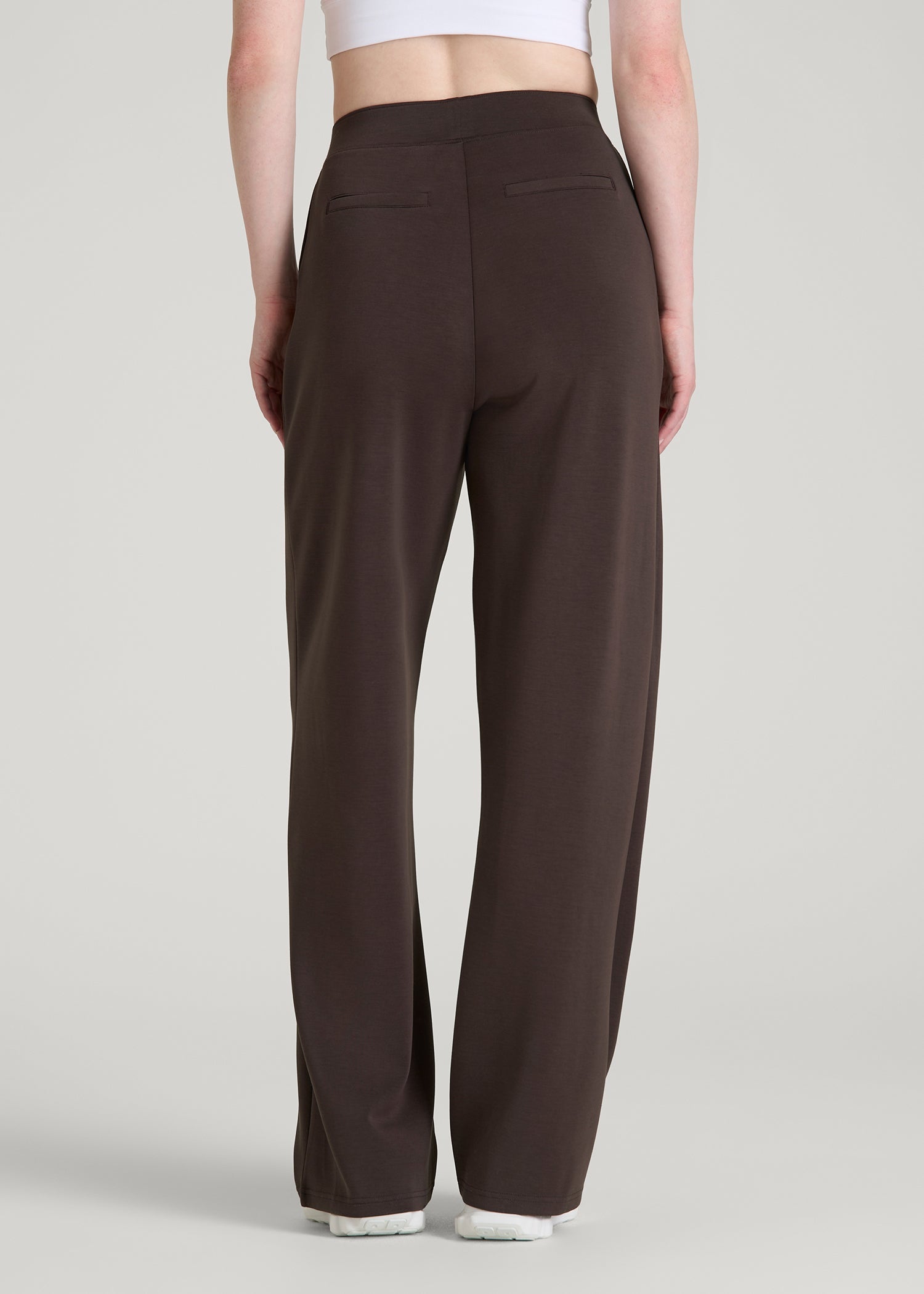 American Tall Women Soft Motion Pleated Wide Leg Pant for Tall Women in Espresso