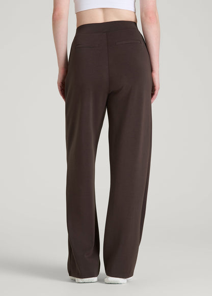 American Tall Women Soft Motion Pleated Wide Leg Pant for Tall Women in Espresso