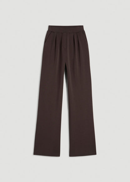 American Tall Women Soft Motion Pleated Wide Leg Pant for Tall Women in Espresso