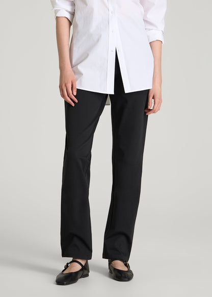 American Tall Women Stretch Commuter Tapered Fit Chino Pants for Tall Women in Black